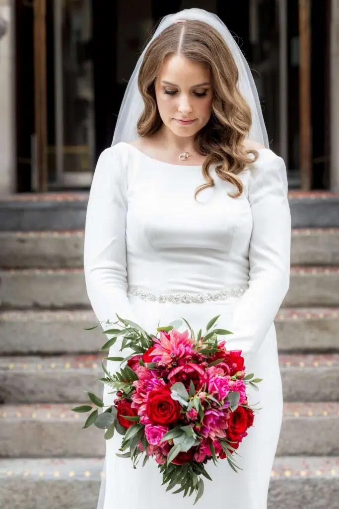 Outdoor bridal portrait in Chancery Lane, London