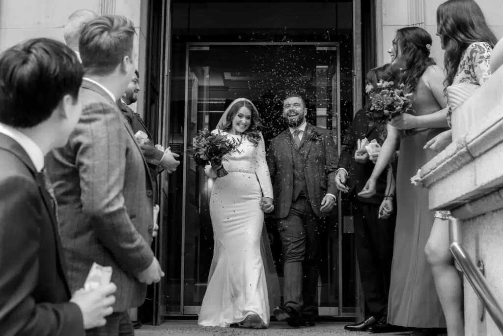 Confetti wedding photo at The Law Society