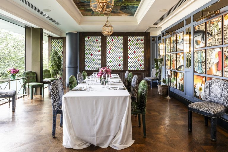 Wide angle shot of the dining room at The Ivy Tower Bridge.